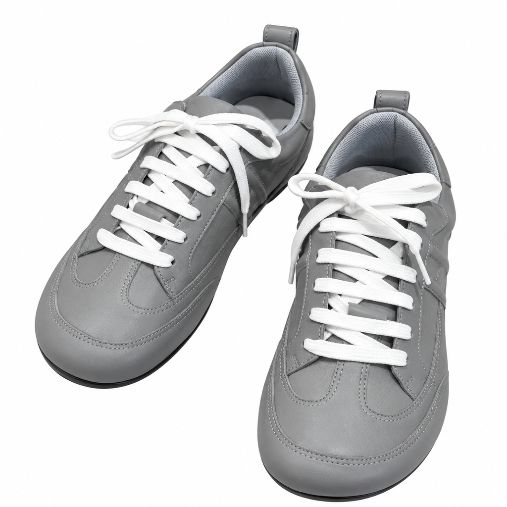 Hermès Grey Low-Top Sneakers with White Laces