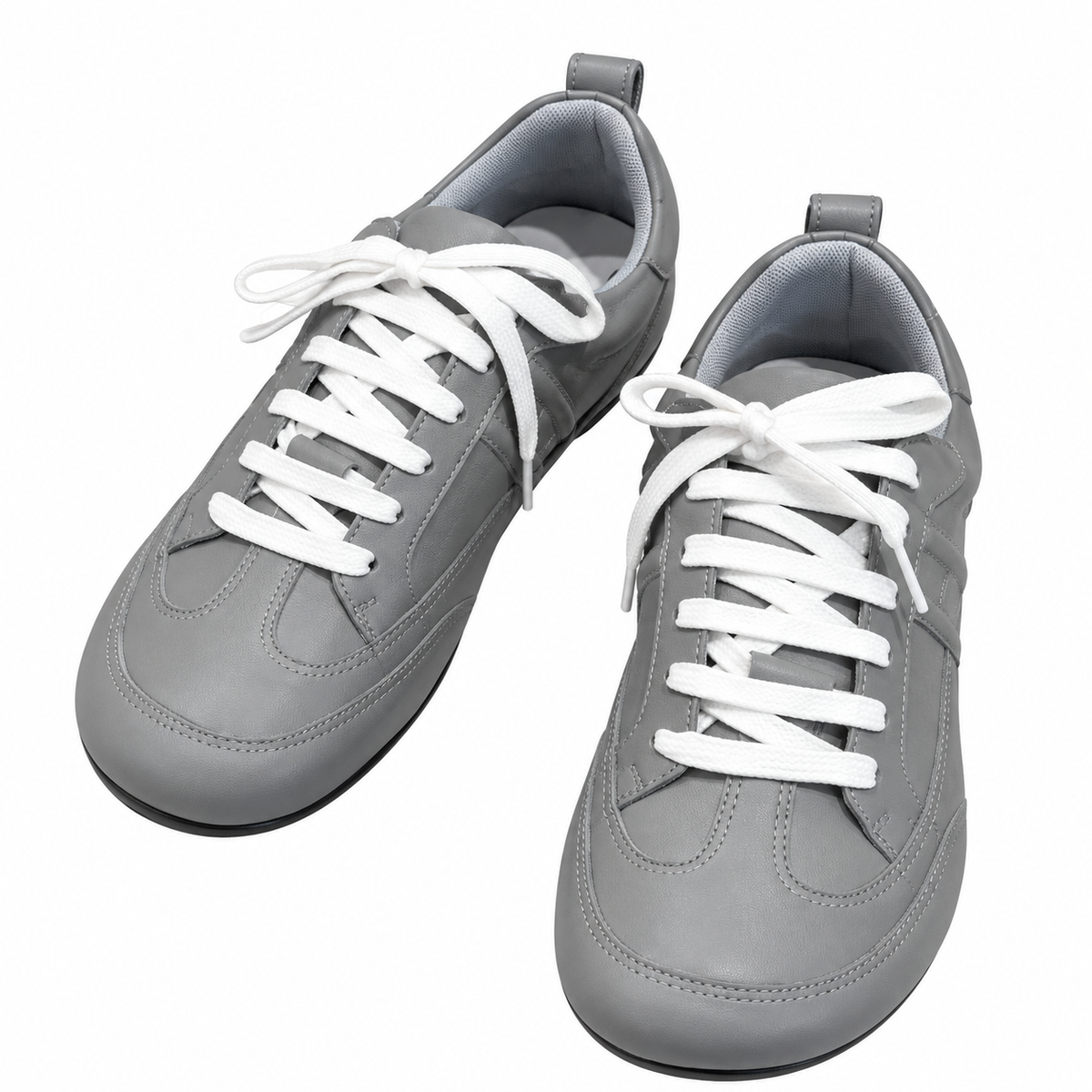 Hermès Grey Low-Top Sneakers with White Laces