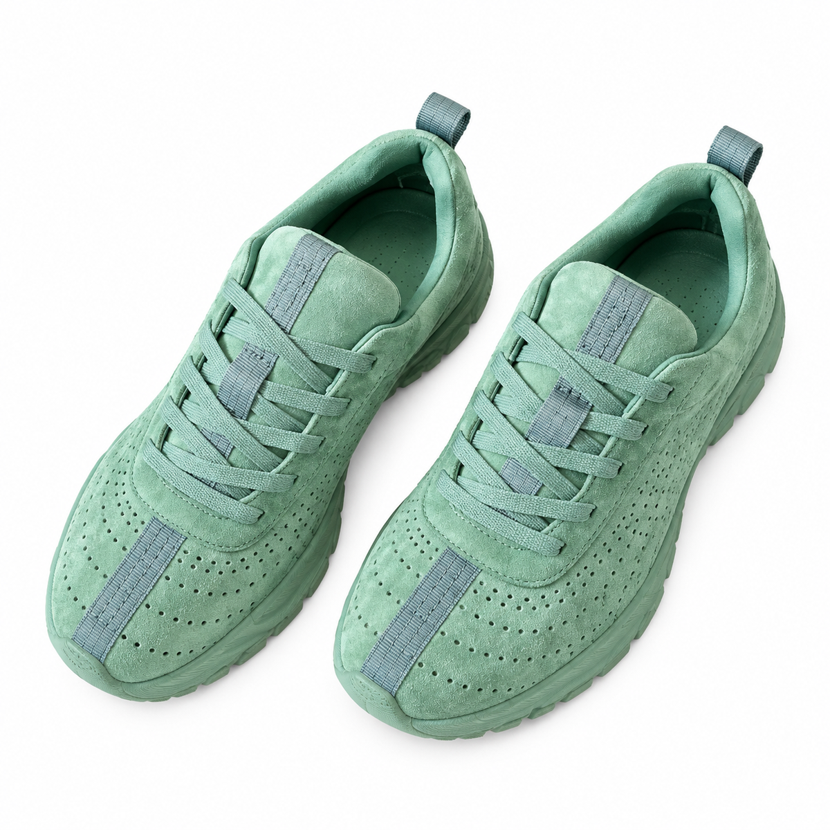 Hermès Mint Green Perforated Lace-Up Sneakers