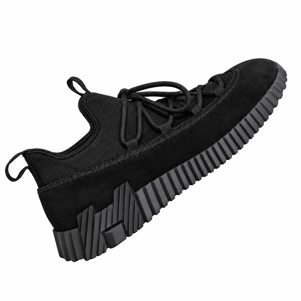 Hermès Black Tonal Lace-Up Sneakers
