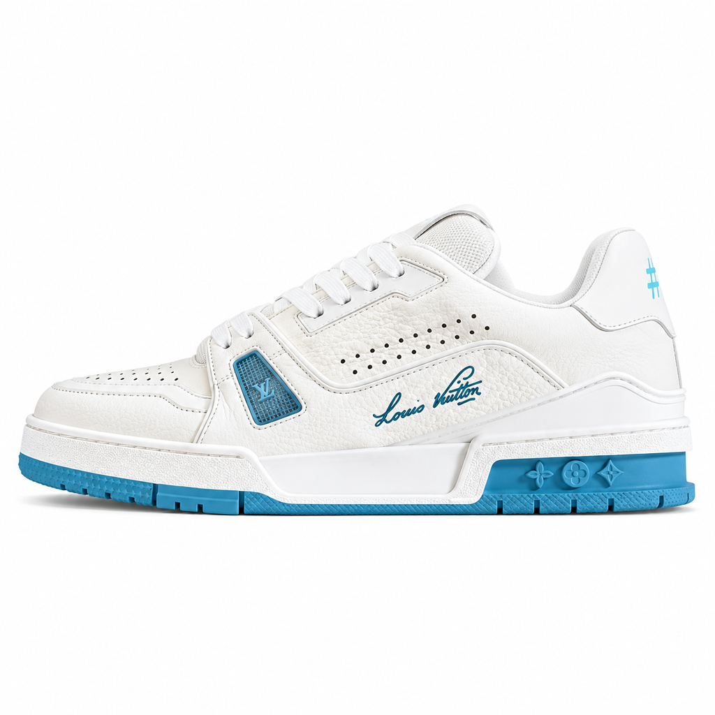 Louis Vuitton Trainer White Turquoise Sneakers
