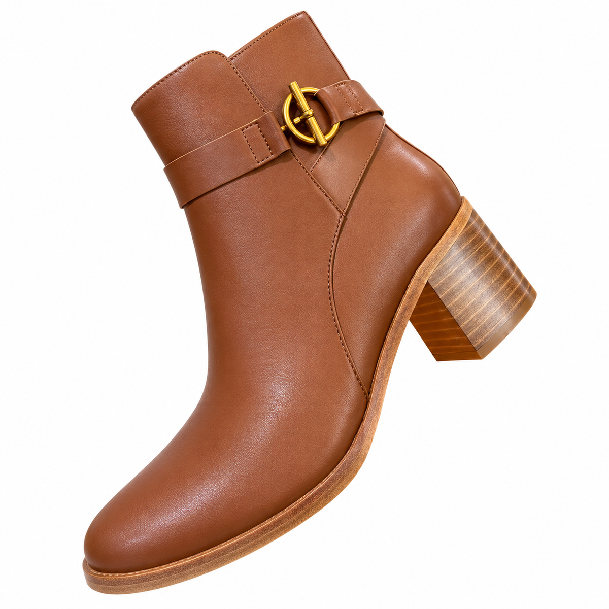 Hermès Brown Leather Buckle Ankle Boots