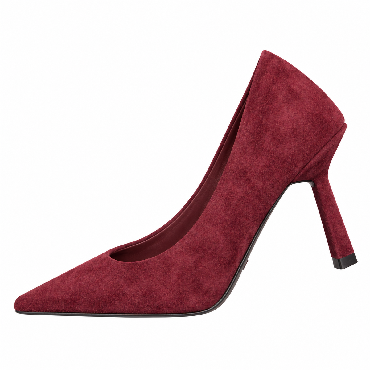 Prada Burgundy Pointed-Toe Closed-Back Pumps