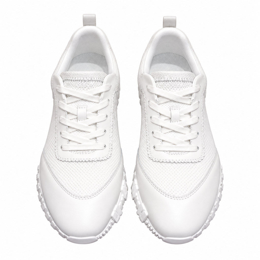 Hermès White Sneakers with Sculpted Sole