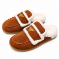 Prada Rust Brown Plush-Trim Loafer Mules