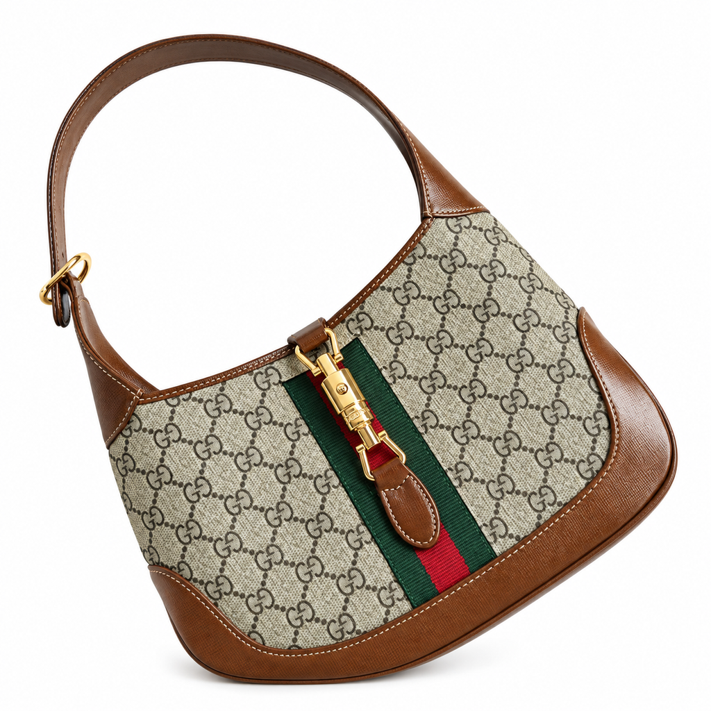 Gucci Jackie 1961 Small Hobo in GG Supreme Canvas with Web Stripe
