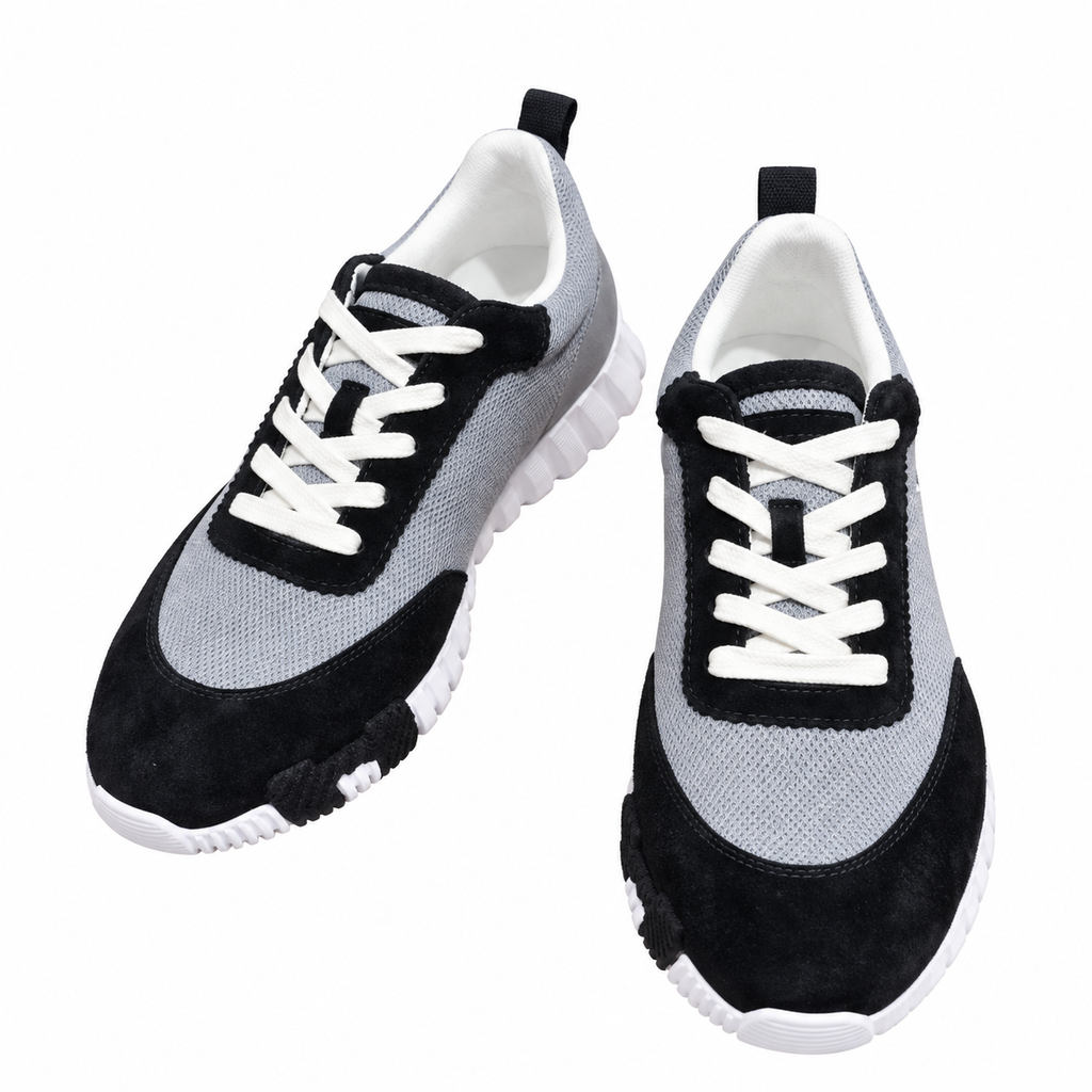 Hermès Grey & Black Sneakers with White Sole