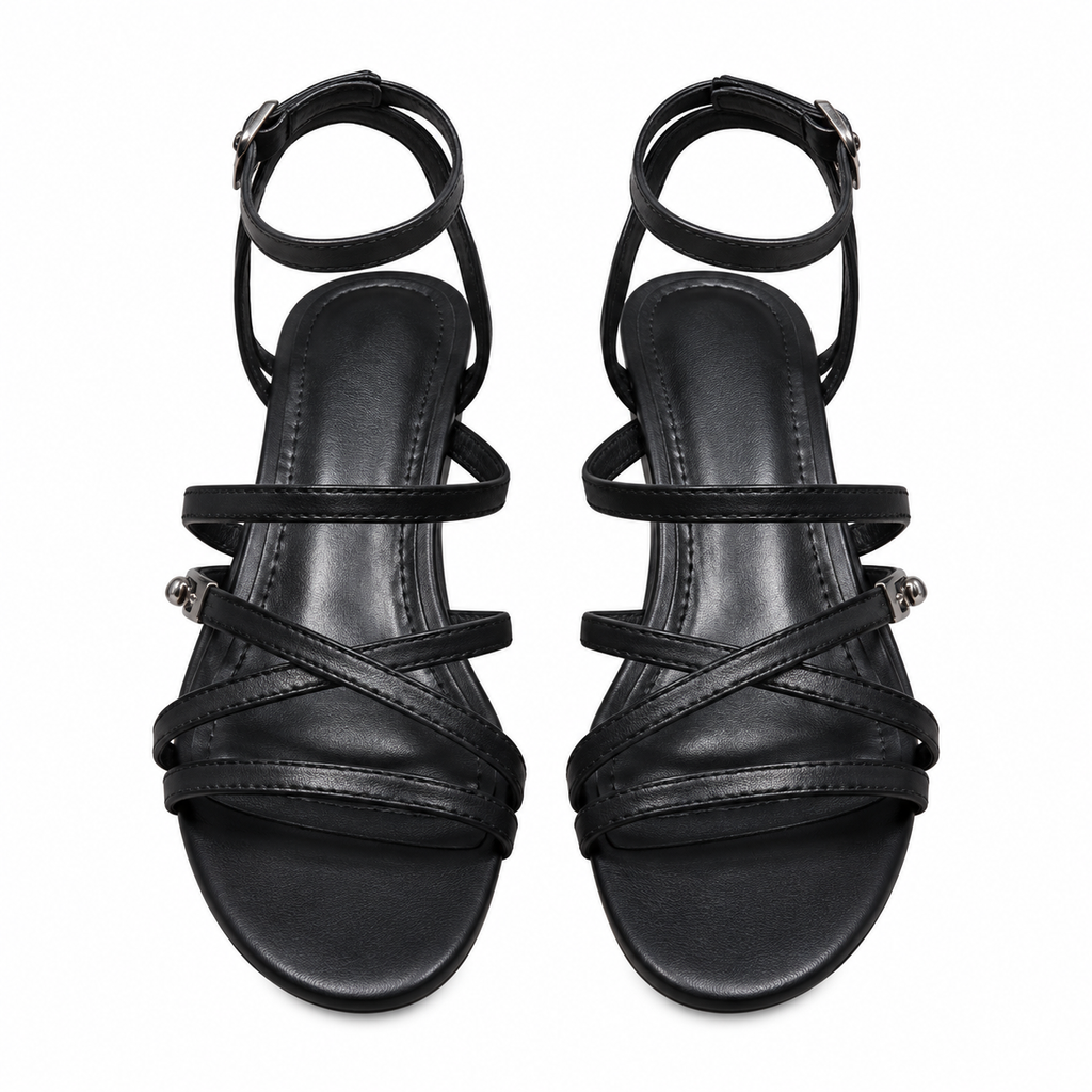 Hermès Black Strappy Flat Ankle-Strap Sandals