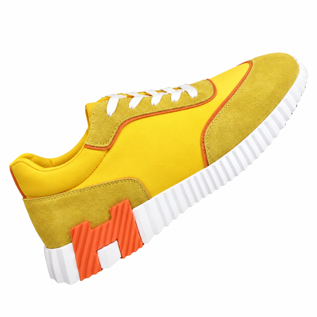 Hermès Yellow and Orange Low-Top Sneakers