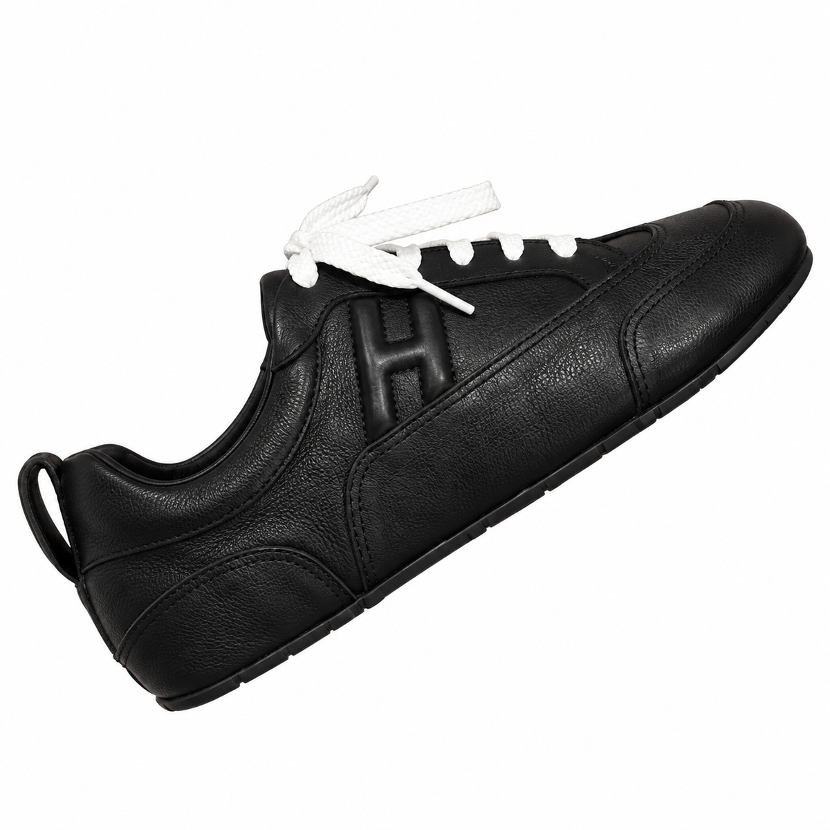Hermès Black Low-Top Sneakers with White Laces