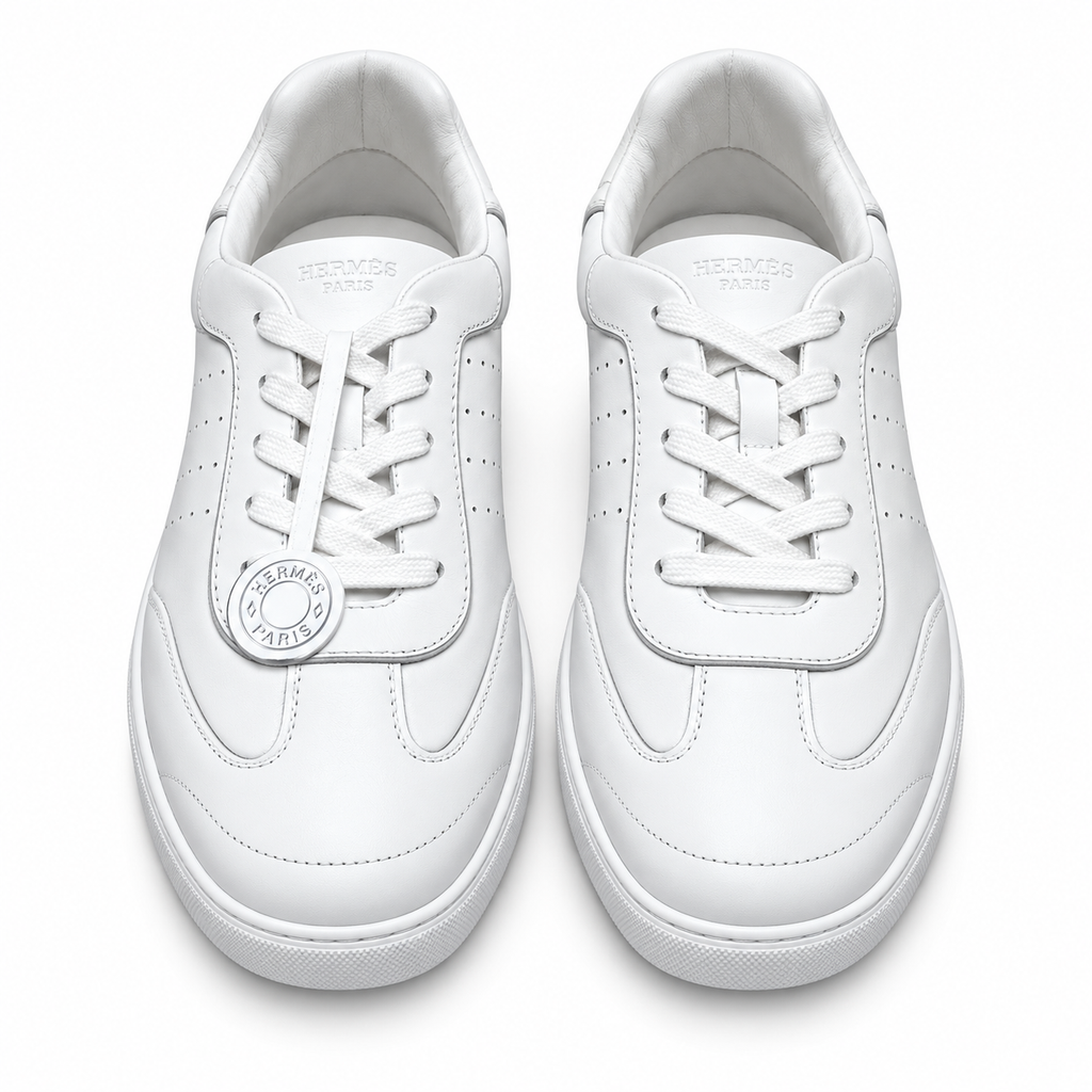 Hermès White Panelled Low-Top Sneakers