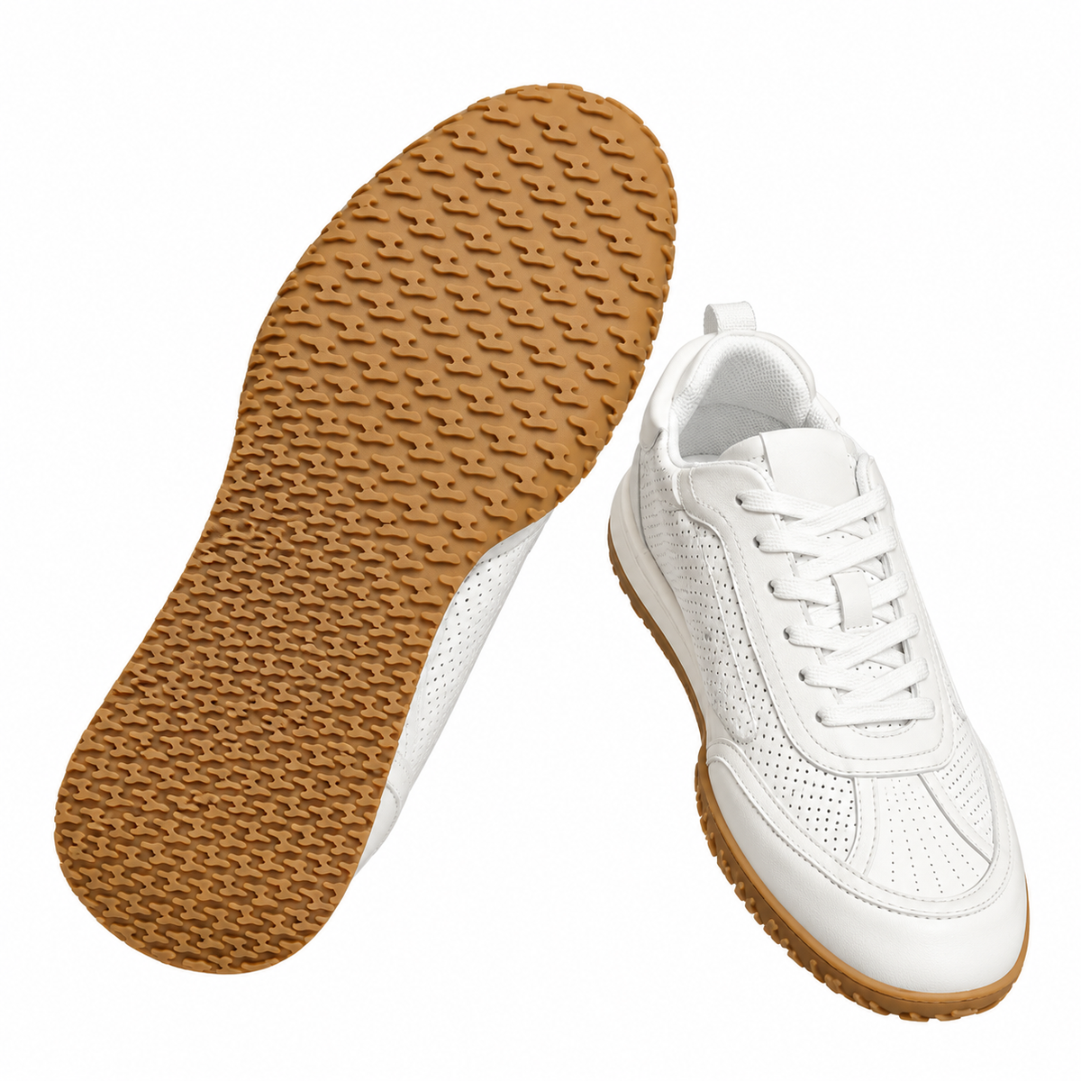 Hermès White Perforated Low-Top Sneakers