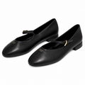 Prada Black Buckled Mary Jane Ballet Flats