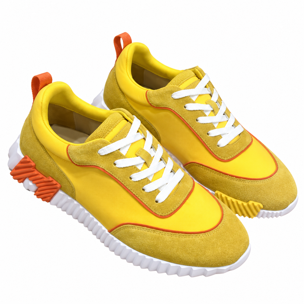 Hermès Yellow and Orange Low-Top Sneakers