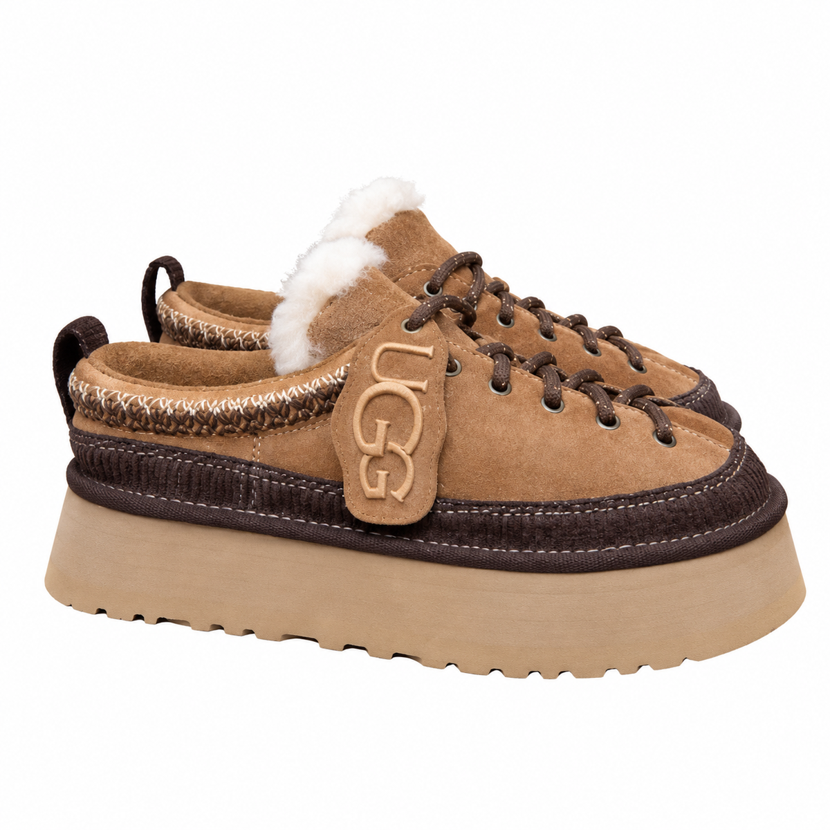 UGG Chestnut Lace-Up Platform Shoes