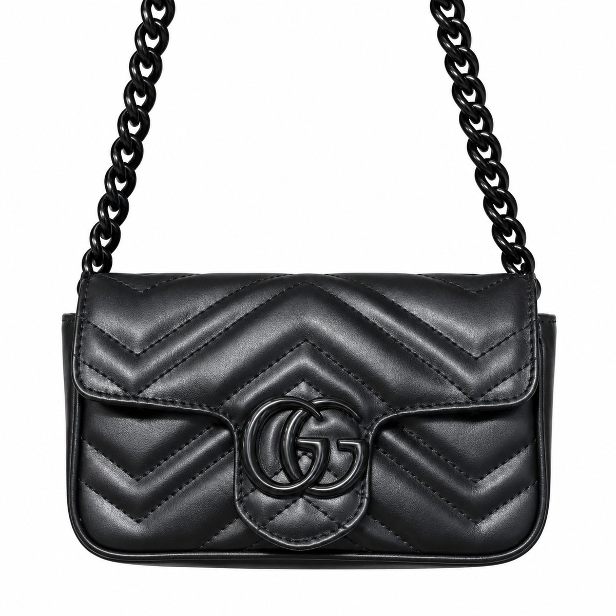 Gucci GG Marmont Super Mini Bag Black on Black