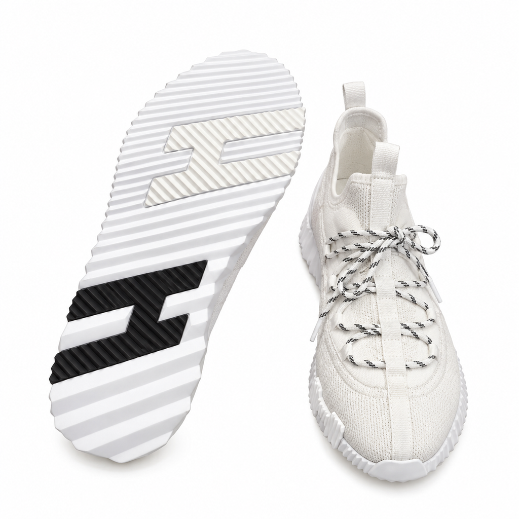 Hermès White Panelled Lace-Up Sneakers