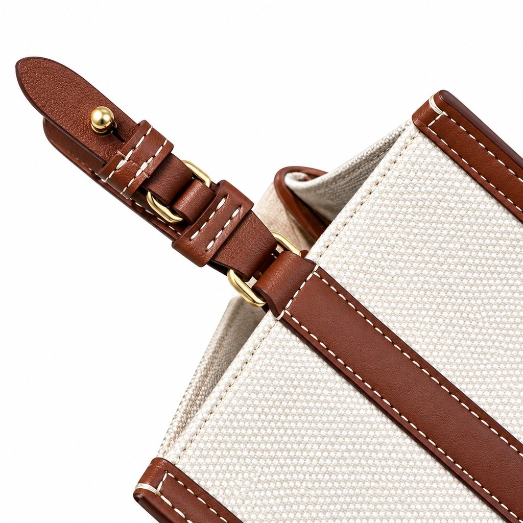 Burberry Circular Logo Cream Crossbody Tote