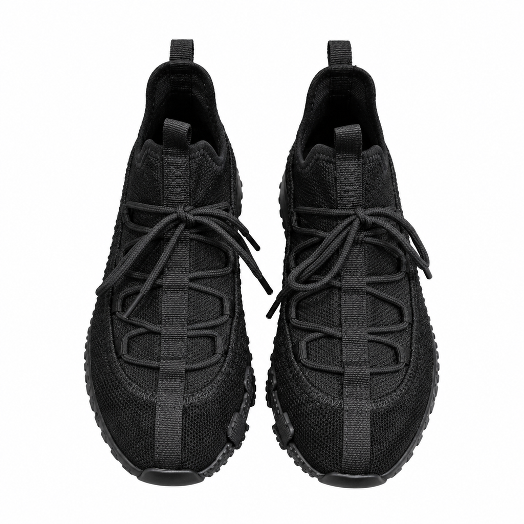 Hermès Black Tonal Lace-Up Sneakers
