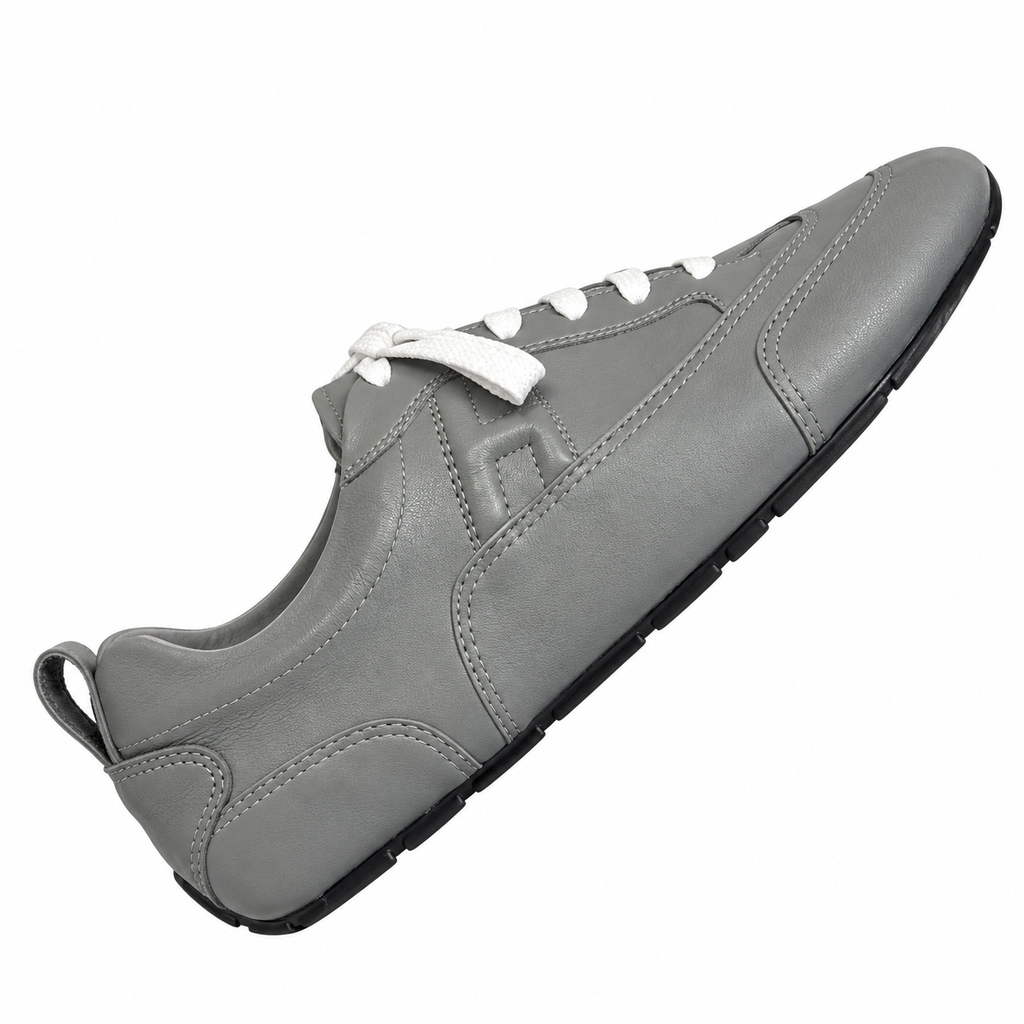 Hermès Grey Low-Top Sneakers with White Laces