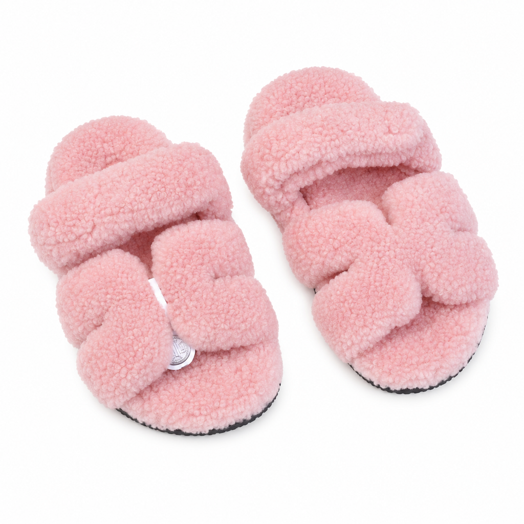 Hermès Pink Textured H-Strap Slides