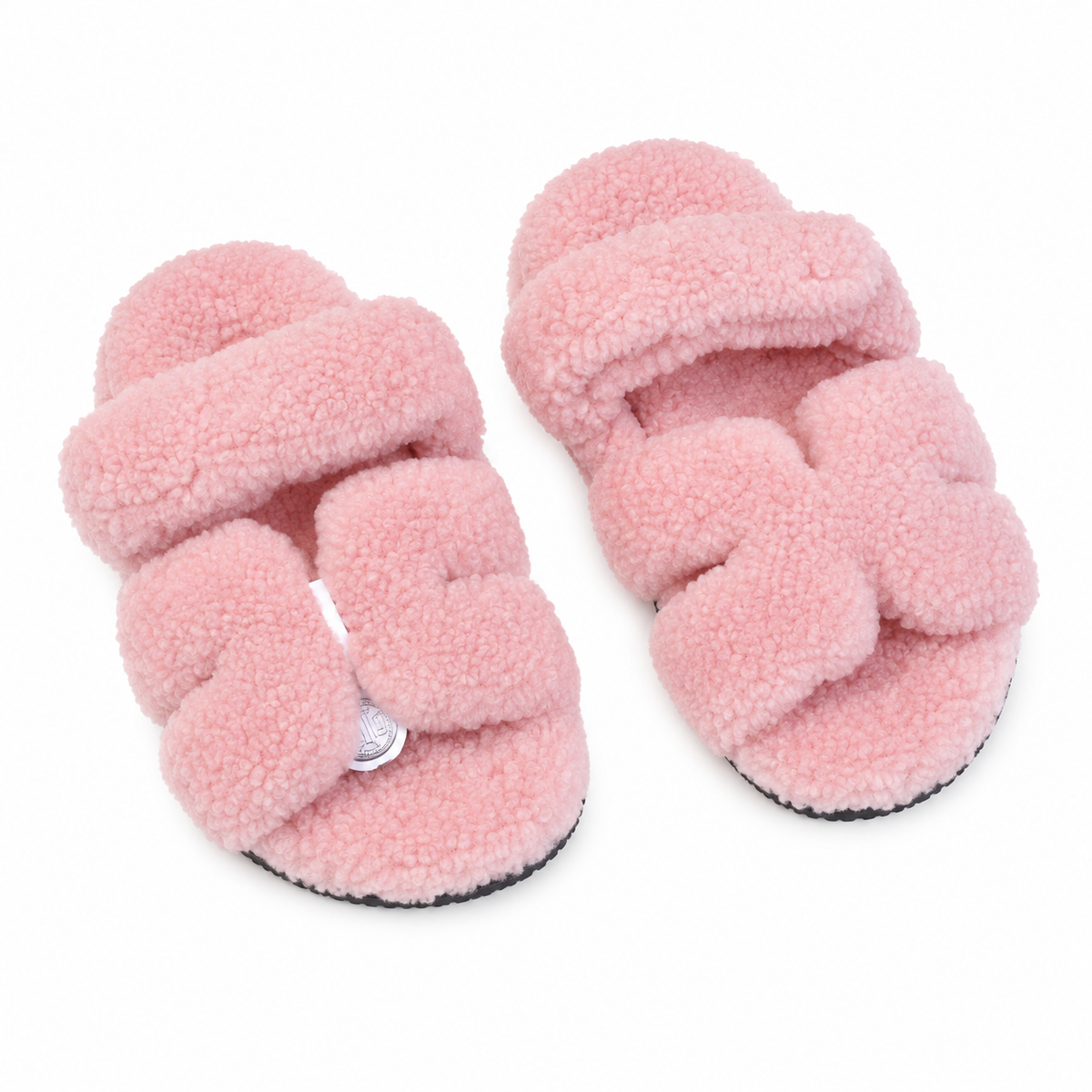 Hermès Pink Textured H-Strap Slides