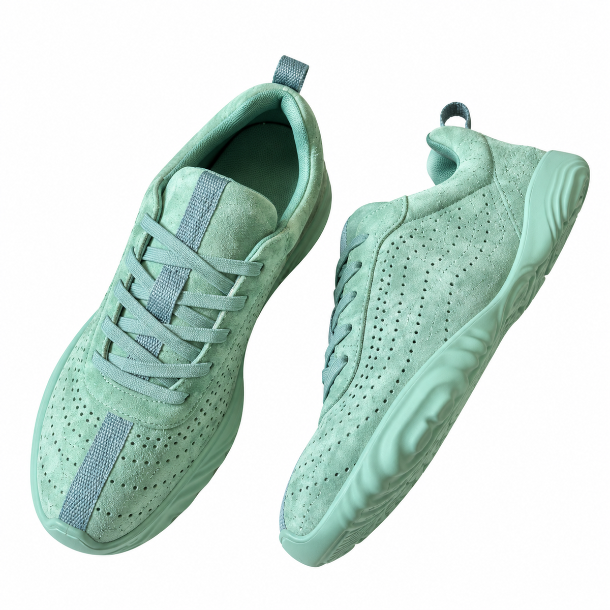 Hermès Mint Green Perforated Lace-Up Sneakers