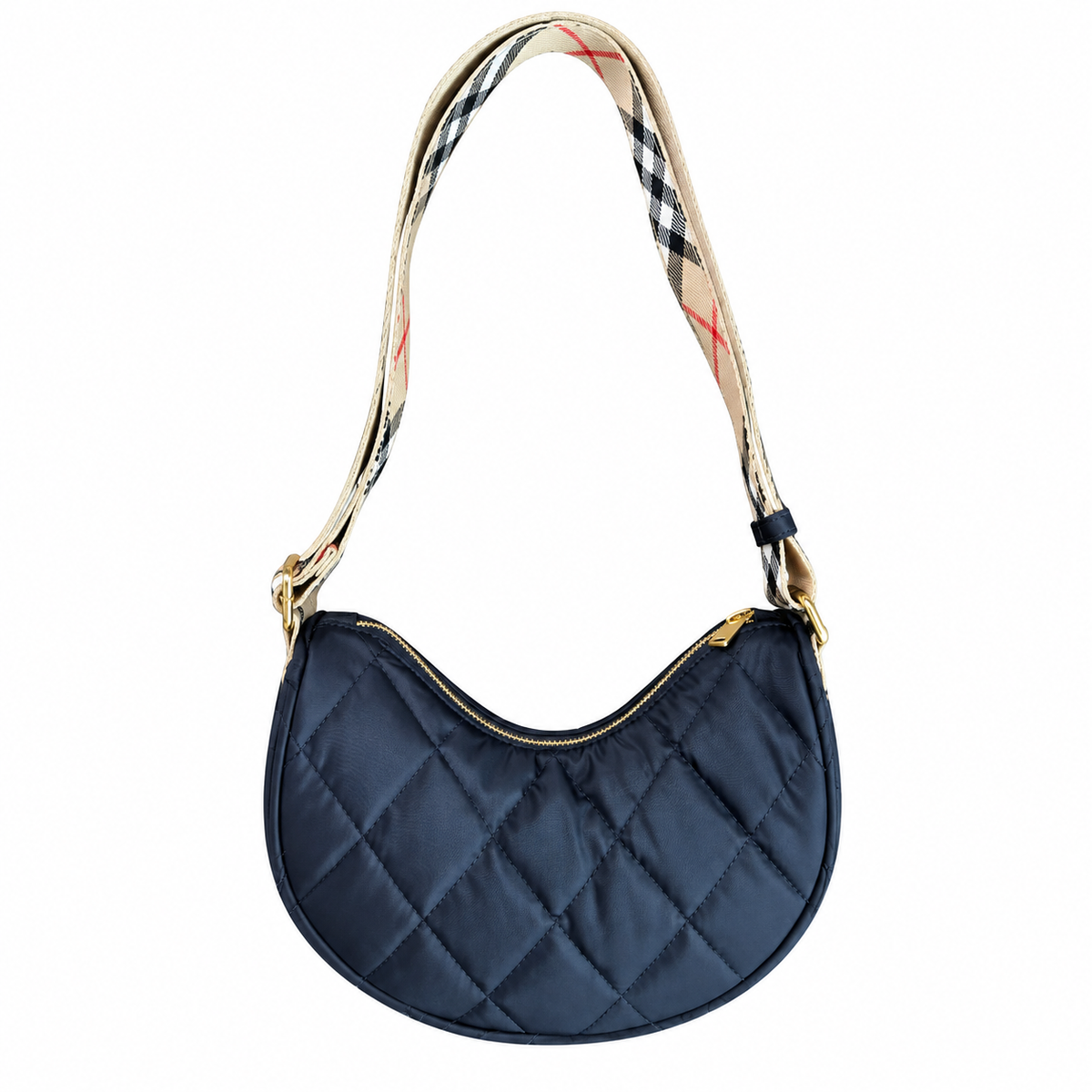 Burberry Midnight Quilted Crescent Shoulder Bag
