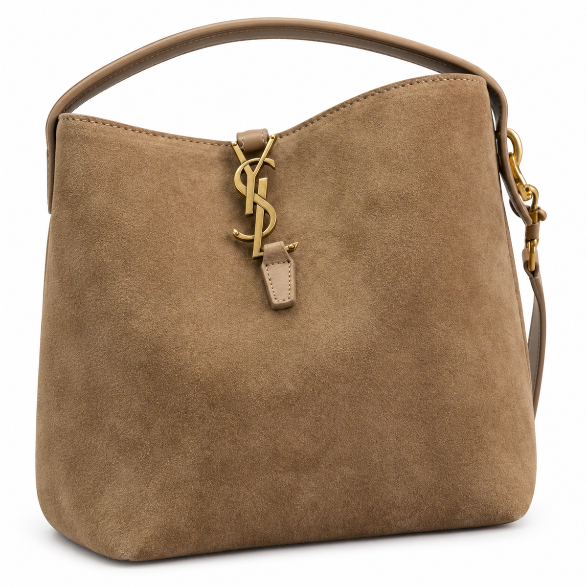 YSL Le 37 Bucket Bag – Camel Suede