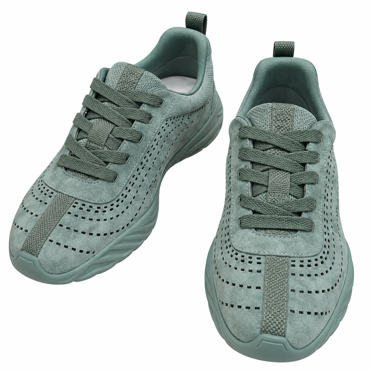 Hermès Sage Green Cutout Low-Top Sneakers