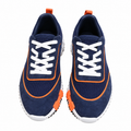 Hermès Navy and Orange Low-Top Sneakers