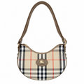 Burberry Heritage Check Crescent Shoulder Bag