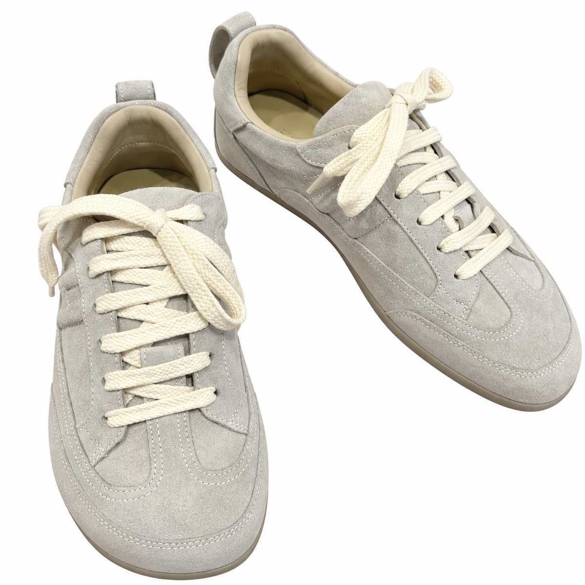Hermès Beige Low-Top Sneakers with Cream Laces