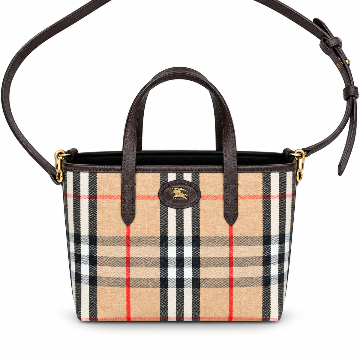 Burberry Heritage Check Compact Top Handle Tote