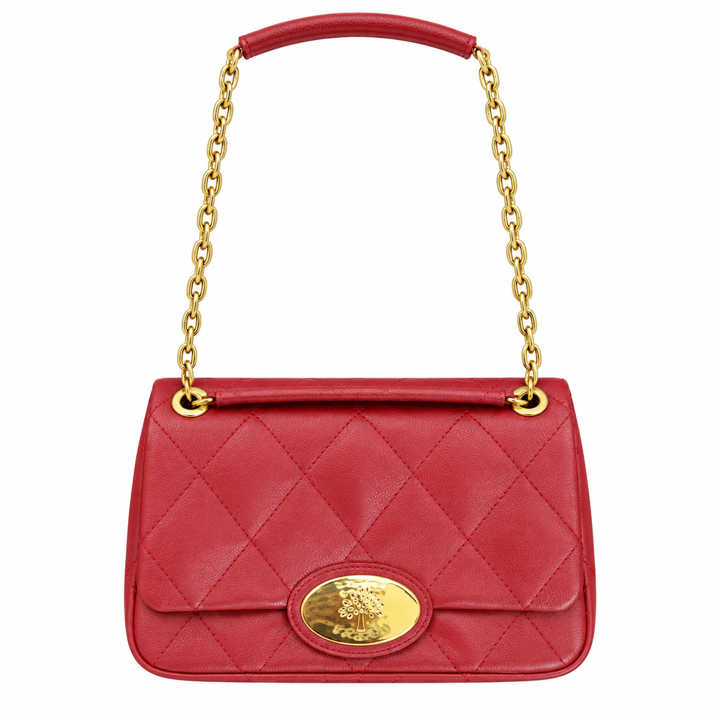 Burberry Crimson Elegance Quilted Chain Bag