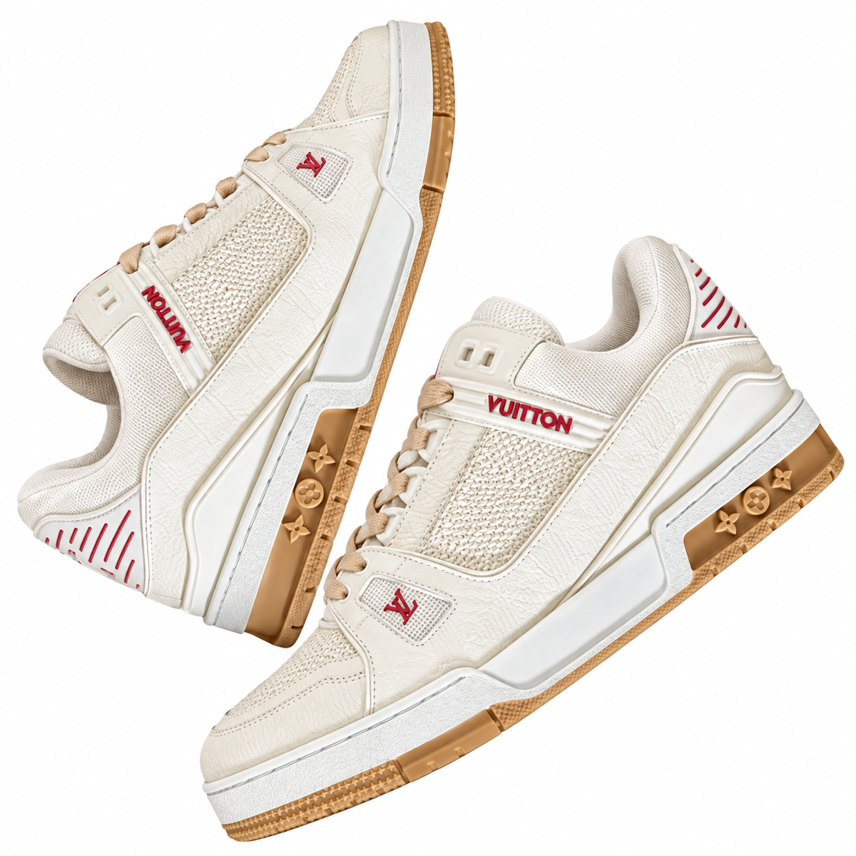 Louis Vuitton Trainer Cream Gum Sole Sneakers