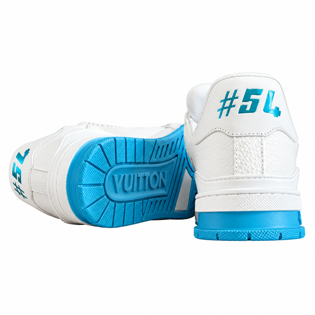 Louis Vuitton Trainer White Turquoise Sneakers