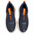 Hermès Navy Mesh Sneakers with Orange Accents