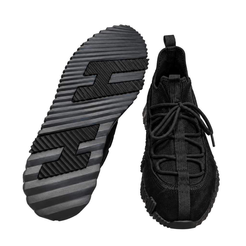 Hermès Black Tonal Lace-Up Sneakers