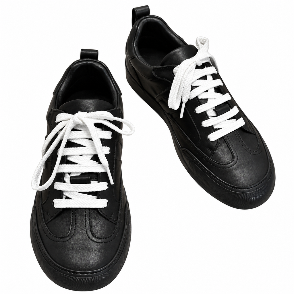 Hermès Black Low-Top Sneakers with White Laces