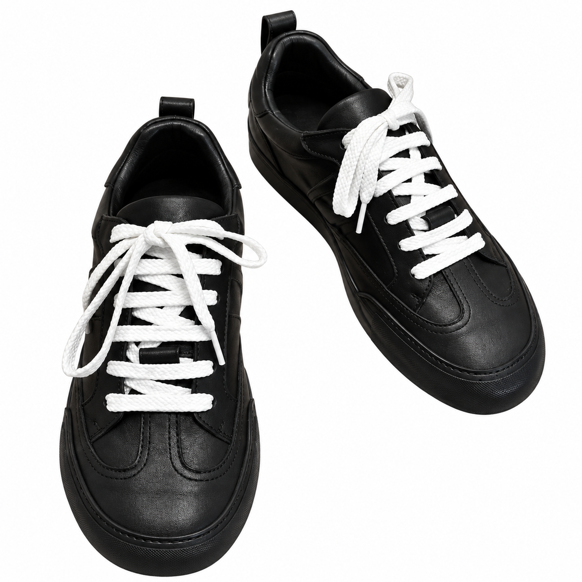 Hermès Black Low-Top Sneakers with White Laces
