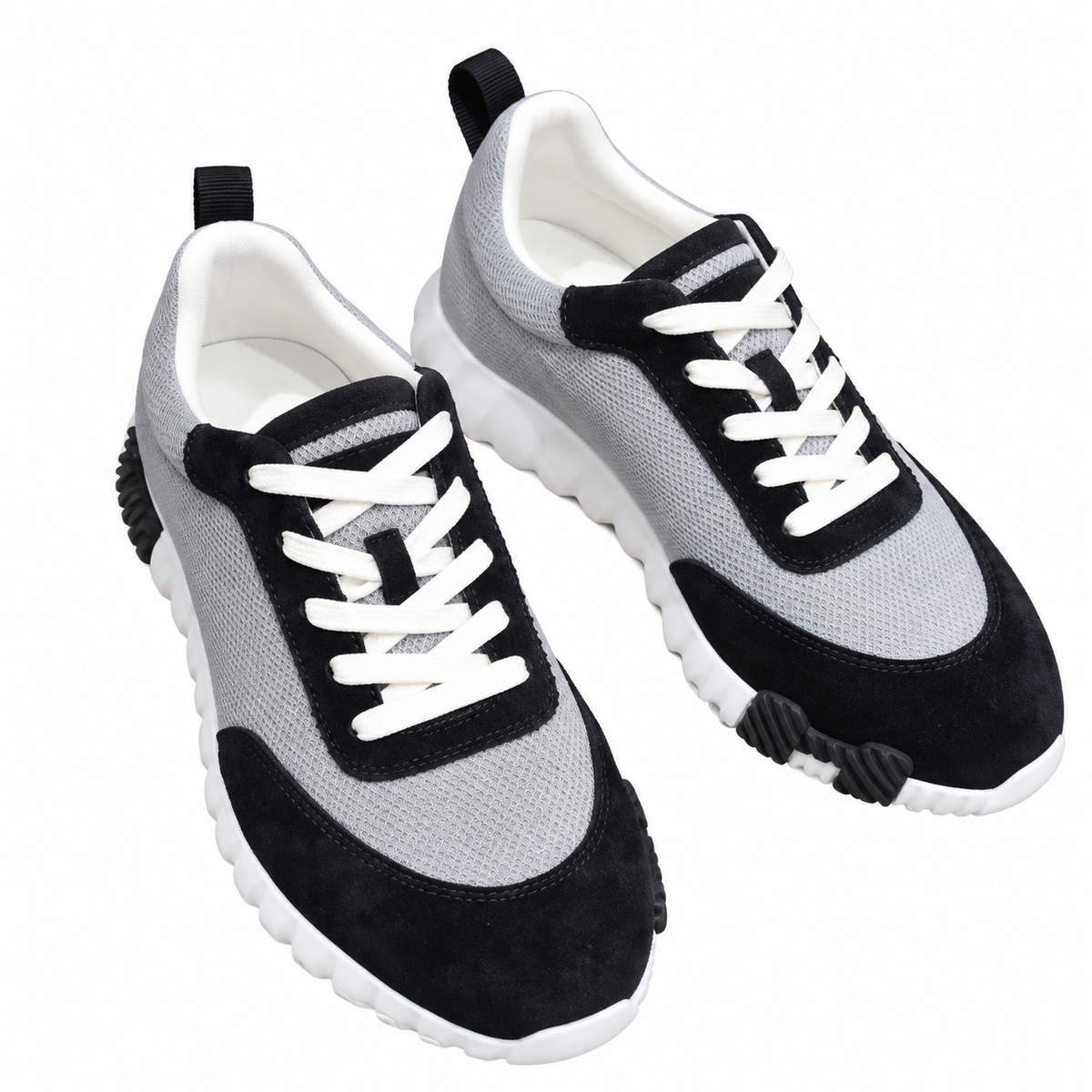 Hermès Grey & Black Sneakers with White Sole