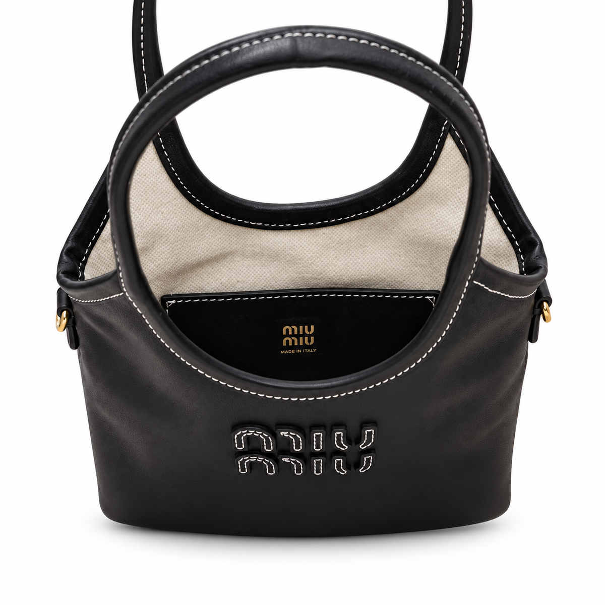 Miu Miu Leather Top Handle Bag 20cm