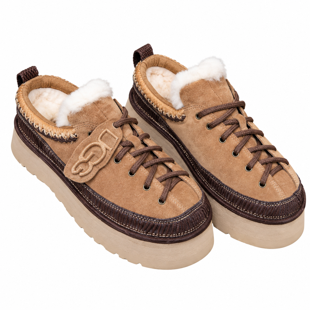 UGG Chestnut Lace-Up Platform Shoes