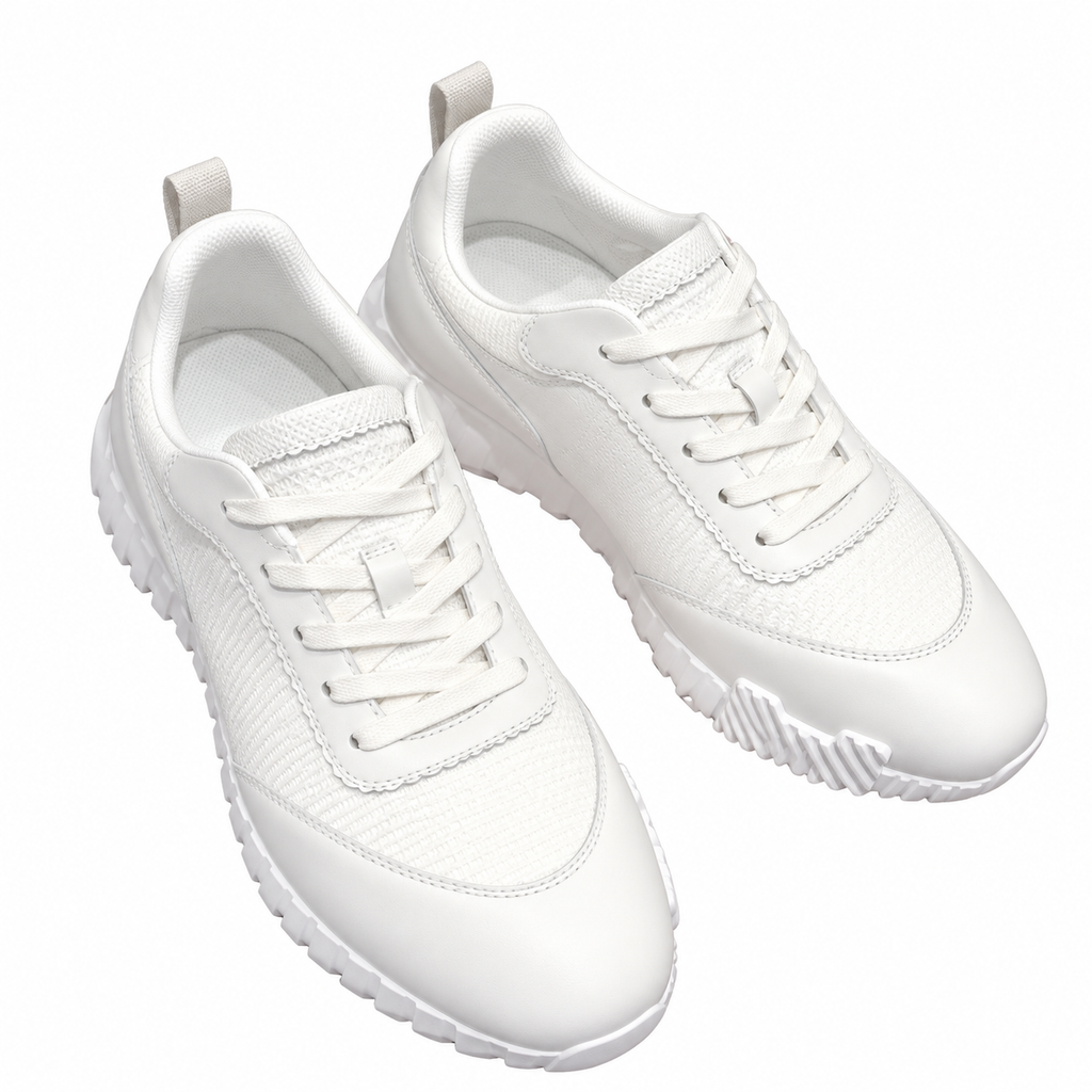 Hermès White Sneakers with Sculpted Sole