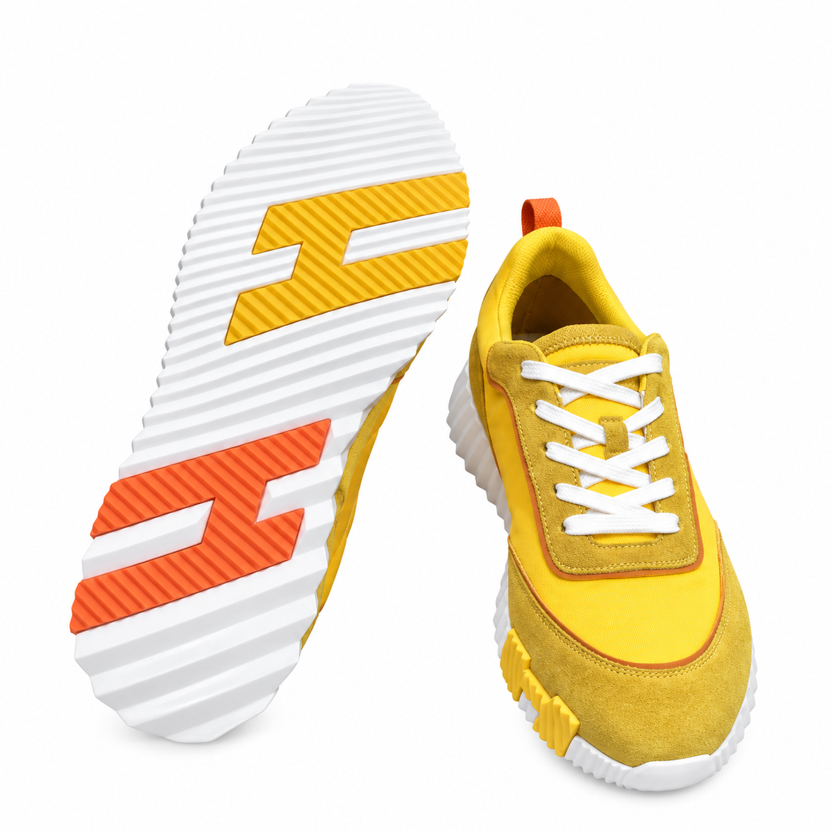 Hermès Yellow and Orange Low-Top Sneakers