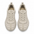 Hermès Beige Textured Cutout Low-Top Sneakers