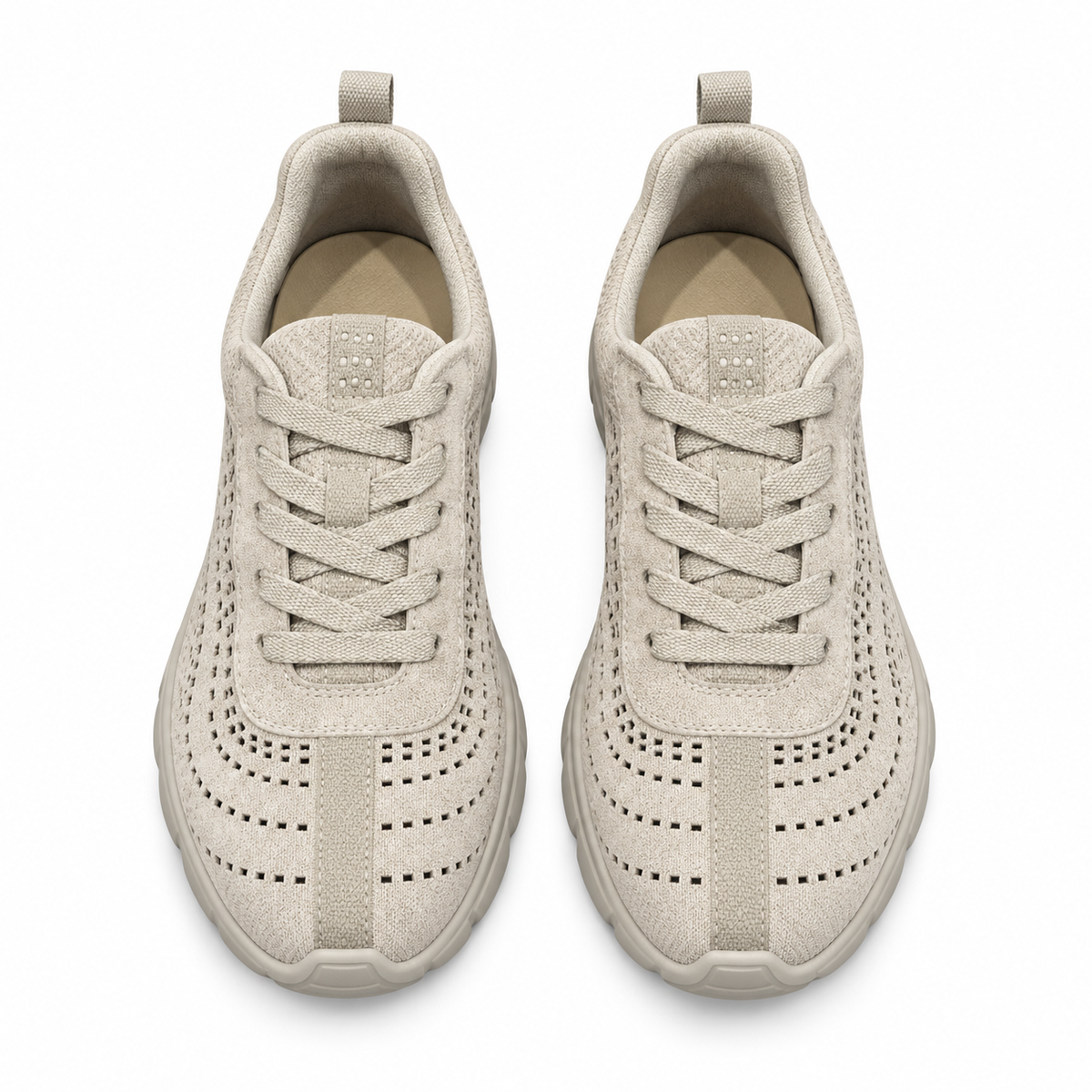Hermès Beige Textured Cutout Low-Top Sneakers