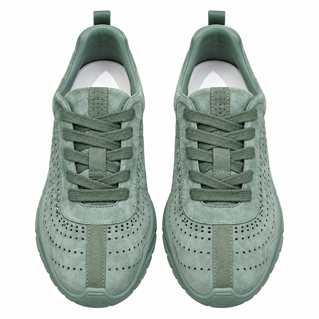 Hermès Sage Green Cutout Low-Top Sneakers