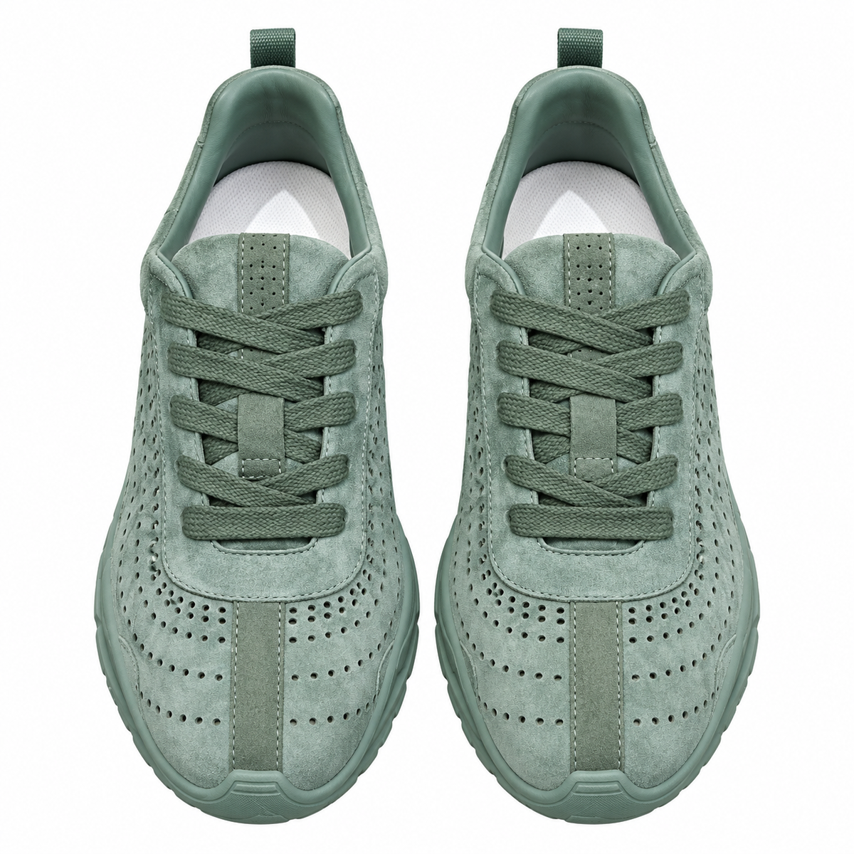 Hermès Sage Green Cutout Low-Top Sneakers